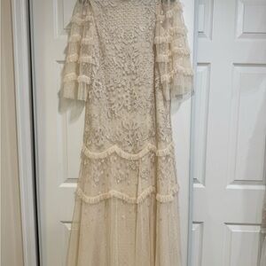 Needle & Thread Elegant Cream Lace Gown